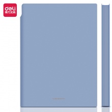 得力(deli)A5/112张莫兰迪色系可插笔皮面本新年礼物 肤感雅致记事本日记本笔记本子文具 22290蓝色