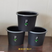 垃圾桶 压圈 简约垃圾桶 灰色 直径25*高27 个