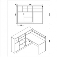  叁沃 屏风式隔断办公桌1600*×1500高1125套