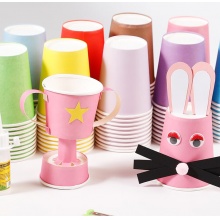 叁沃 diy彩色纸杯一次性手工纸杯加厚白色红色纸杯幼儿园儿童手工美术创意材料